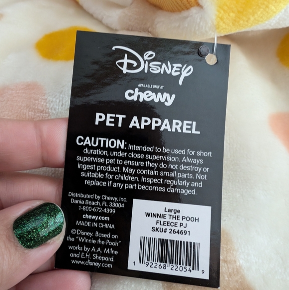 NWT Chewy Disney Winnie The Pooh "I Love Naps" Dog & Cat Plush Fleece PJs Large - Picture 12 of 12